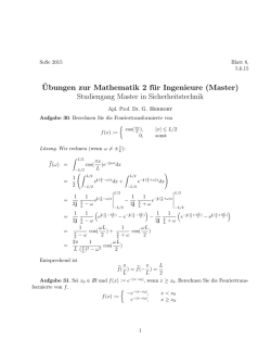 ¨Ubungen zur Mathematik 2 für Ingenieure (Master) Studiengang