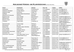 Adelbodner Vereins- und Klubverzeichnis (Mai 2015)