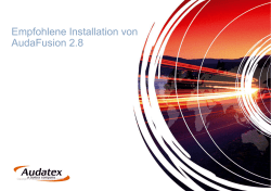 Empfohlene Installation von AudaFusion 2.8