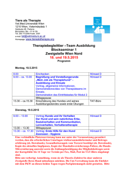 18. & 19. 05. 2015 - Tiere als Therapie