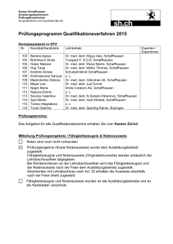 Dentalassistent EFZ - Berufsbildung Schaffhausen