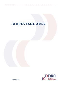 JAHRESTAGE 2015 - Deutsches Rundfunkarchiv