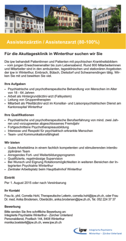 Assistenzärztin / Assistenzarzt (80