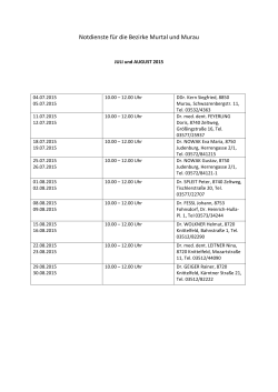 Notdienste für die Bezirke Murtal und Mu[...]