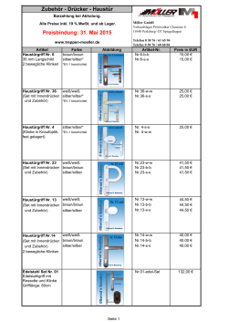 Preisliste Zubehör Haustüren