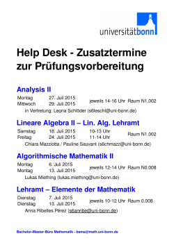 Help Desk SoSe2015