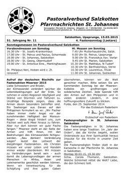 Pfarrbrief Nr. 11 v. 15.03.2015 St. Johannes