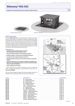 Hideaway&reg; HSA 822
