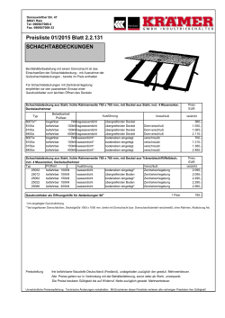 Preisliste 01/2015 Blatt 2.2.131 SCHACHTABDECKUNGEN