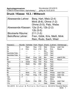 Druck / Klasse 18.3. / Mittwoch