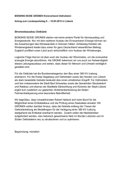 Stromnetzausbau Ostküste BÜNDNIS 90/DIE GRÜNEN stehen wie