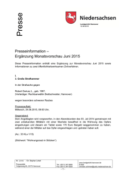 Presse - Landgericht Hannover