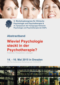 Wieviel Psychologie steckt in der Psychotherapie?