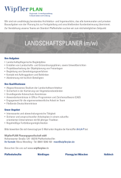 LANDSCHAFTSPLANER (m/w) - Wipfler Planungsgesellschaft mbH