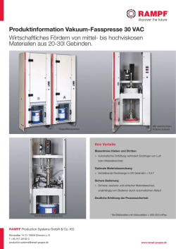 Produktinformation Vakuum-Fasspresse 30 VAC Wirtschaftliches