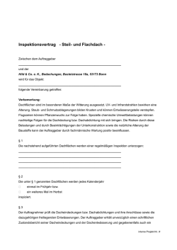 Inspektionsvertrag - Steil- und Flachdach