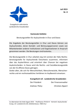 Hilfe f&uuml;r Asyl Suchende (2015-08) - Evangelisch