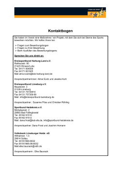Kontaktbogen 2014 - Kreissportbund Lüneburg