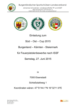 Einladung zum Süd – Ost – Cup 2015 Burgenland – Kärnten
