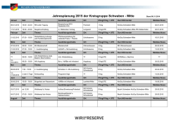 Jahresplanung 2015 der Kreisgruppe Schwaben