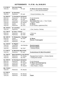 Gottesdienste  - St. Johannes Baptist