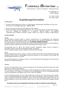 Ausbildungsinformation - Flugschule Ostbayern GmbH
