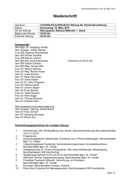 Protokoll GV-Sitzung Mittersill, 19.3.2015