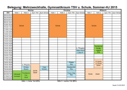Hallenbelegungsplan Sommer 2015
