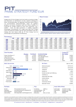 PRIME STRATEGY FUND EUR - PIT Investment & Trust AG