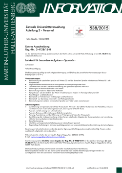 INFORMATION - Zentrale Universit&auml;tsverwaltung - Martin
