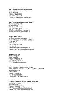 BBE Unternehmensberatung GmbH Gerhofstr. 18