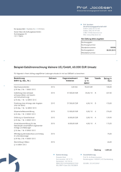 Beispiel-Gebührenrechnung kleinere UG/GmbH