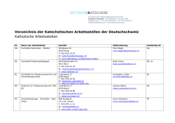 Verzeichnis der Katechetischen Arbeitsstellen der Deutschschweiz