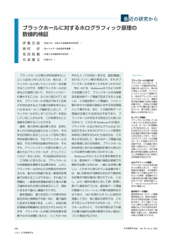 ブラックホールに対するホログラフィック原理の 数値的検証