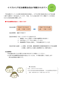不妊治療費助成金が増額されます[PDF：219KB]