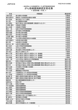 がん指導薬剤師認定者名簿