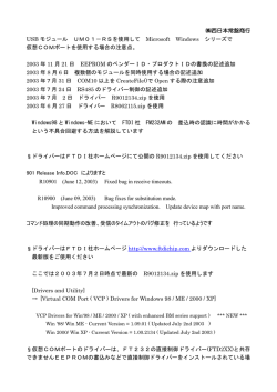 西日本常盤商行 USB モジュール UM01－RSを使用して Microsoft