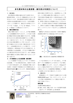 多孔質材料の比表面積・細孔径分布測定について