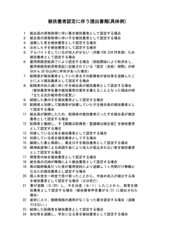 被扶養者認定に伴う提出書類(具体例)