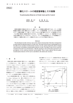 酸化スケールの相変態挙動とその制御 (多根井寛志，近藤泰光)（PDF