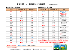 十文字駅 ～ 増田町のバス時刻表 （平成27年4月1日～ ）