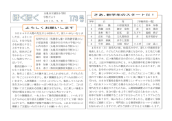 丸亀市立城北小学校 学校だより 2015．4．6 学年 白 青 ［学級担任一覧