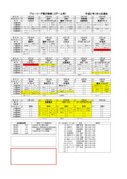 平成27年5月29日現在 ブルーリーグ戦日程表（12チーム用）