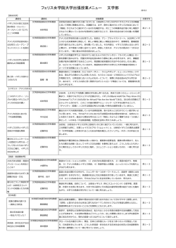 フェリス女学院大学出張授業メニュー 文学部