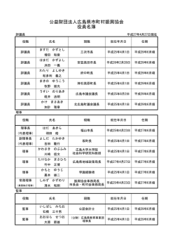 公益財団法人広島県市町村振興協会 役員名簿
