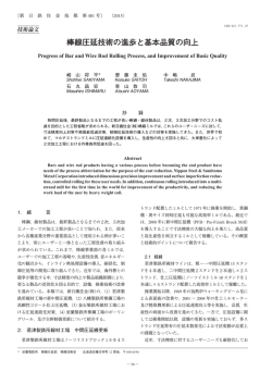 棒線圧延技術の進歩と基本品質の向上(崎山将平，齋藤