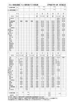 【七ヶ宿街道線】七ヶ宿町営バス 時刻表 【平成27年 4月 6日改正】