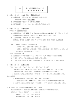 10 第62回 NHK 放送コンテスト 提 出 書 類 等 一 覧 5月11日（月