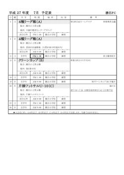 勝呂小運動会の為 練習中止 ニューセイボー杯（C） 平成 27