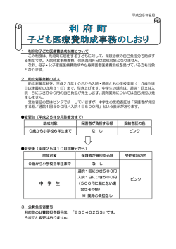 子ども医療費助成事務のしおり